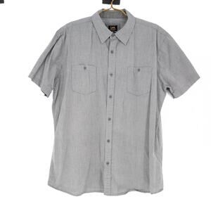 Lee Mens Light Gray Grey Button Down Short Sleeve Shirt w Pockets- Size XL - GUC